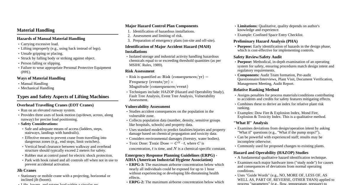 Material Handling & Industrial Safety