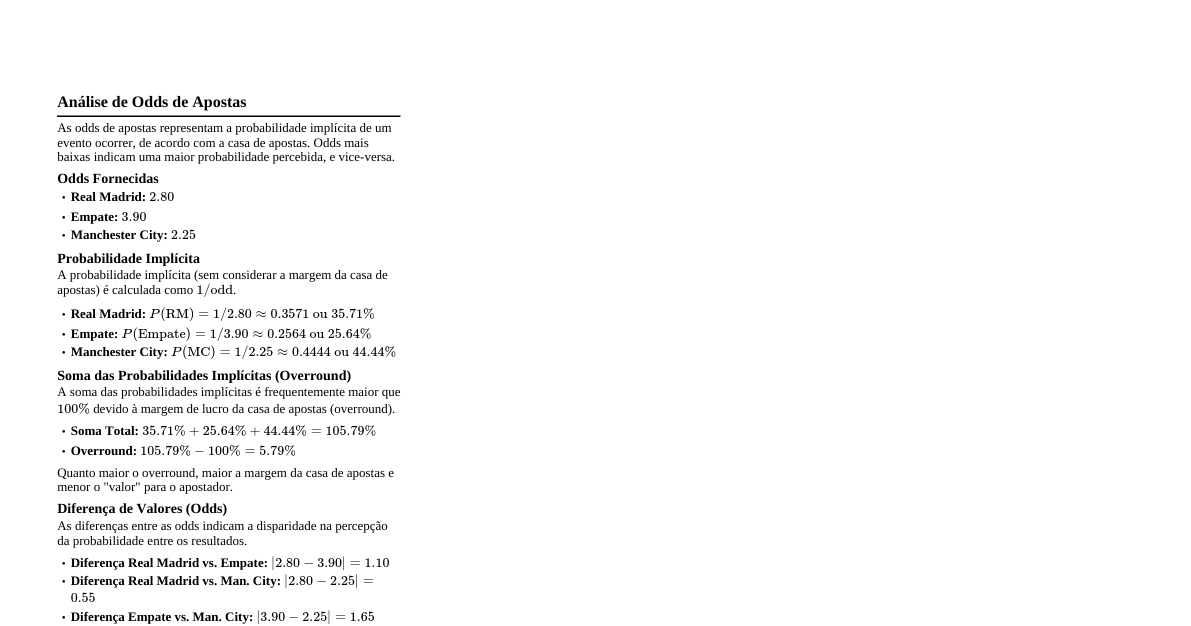 Análise de Odds de Apostas