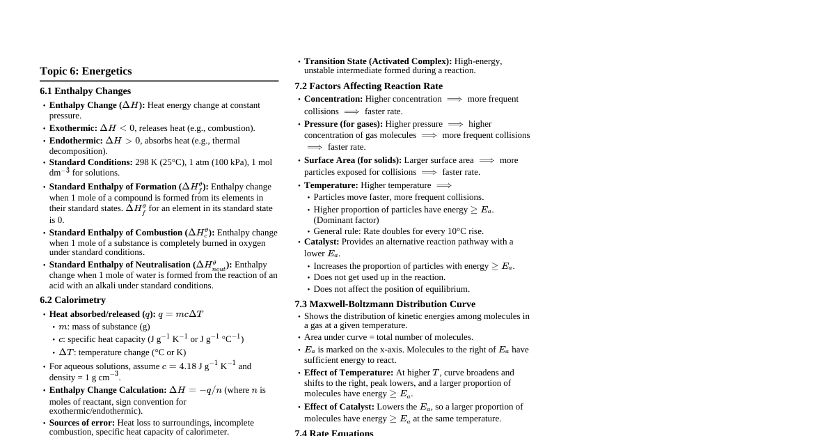 IAL Chemistry Semester 2 (T6 & T7)