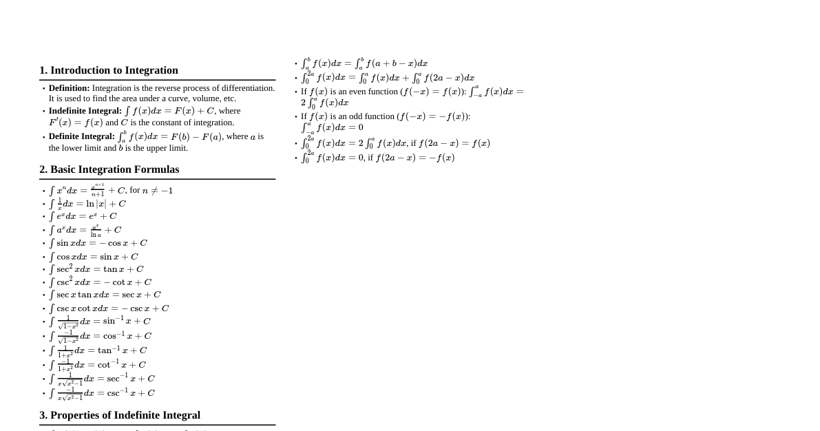 Integration Class 12
