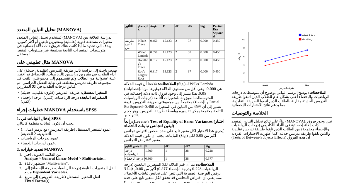 تحليل التباين المتعدد (MANOVA)