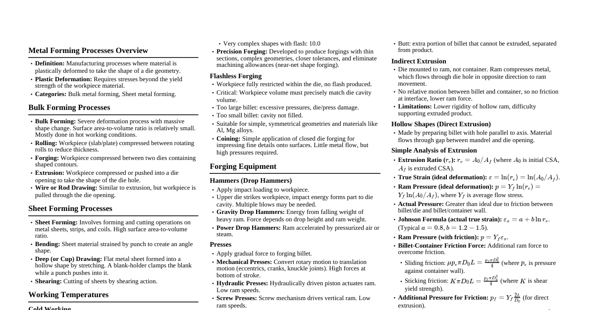 Metal Forming Processes