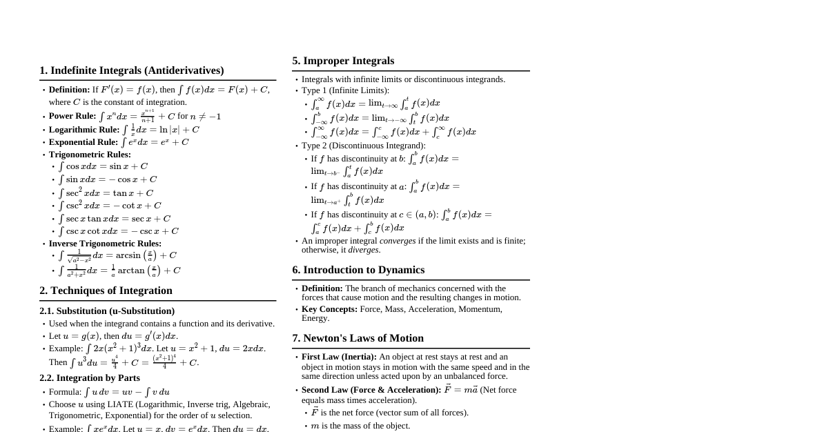 Integration and Dynamics