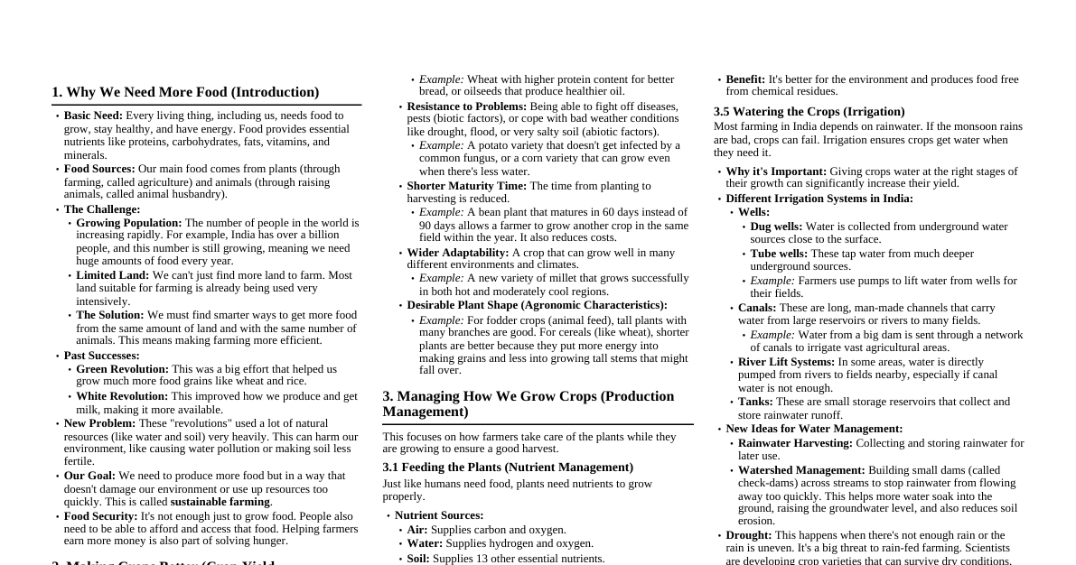 Improvement in Food Resources