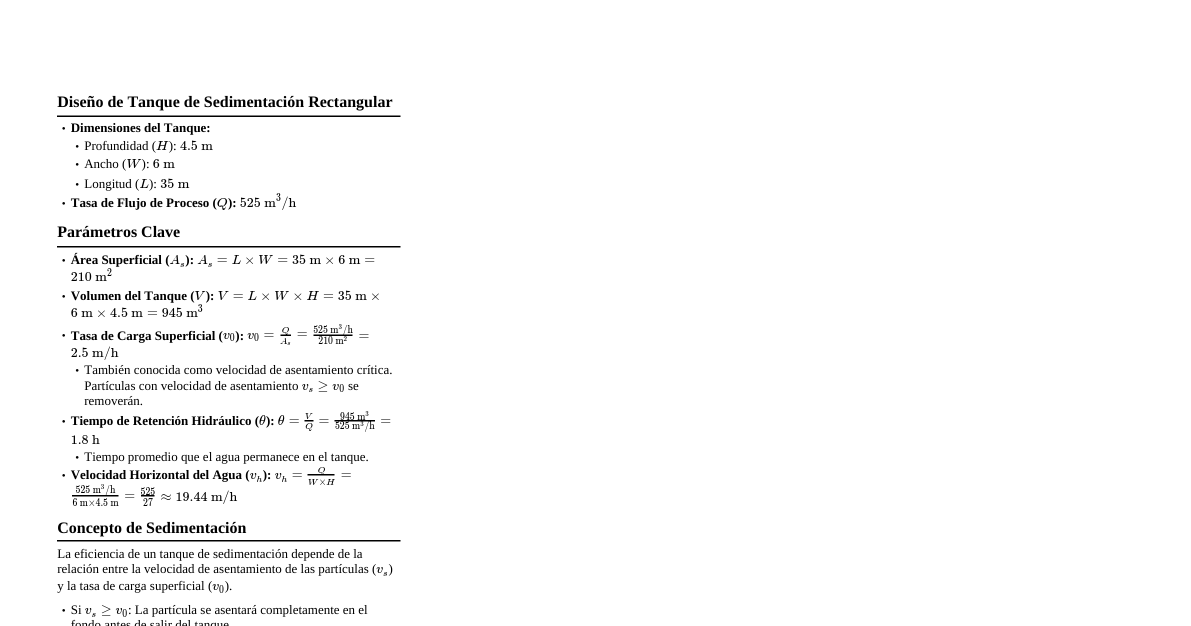 Diseño de Tanque de Sedimentación