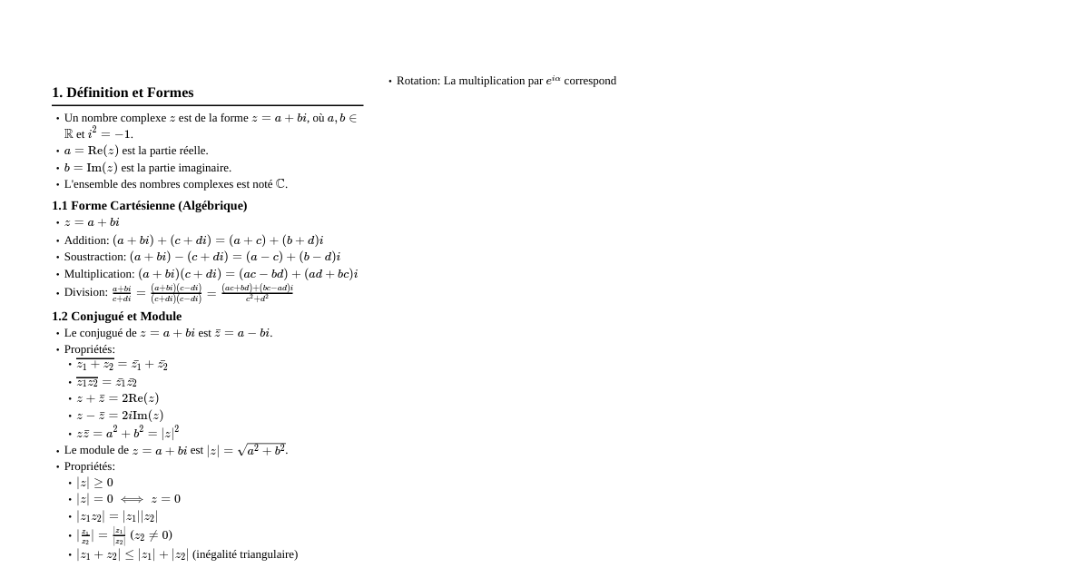 Nombres Complexes