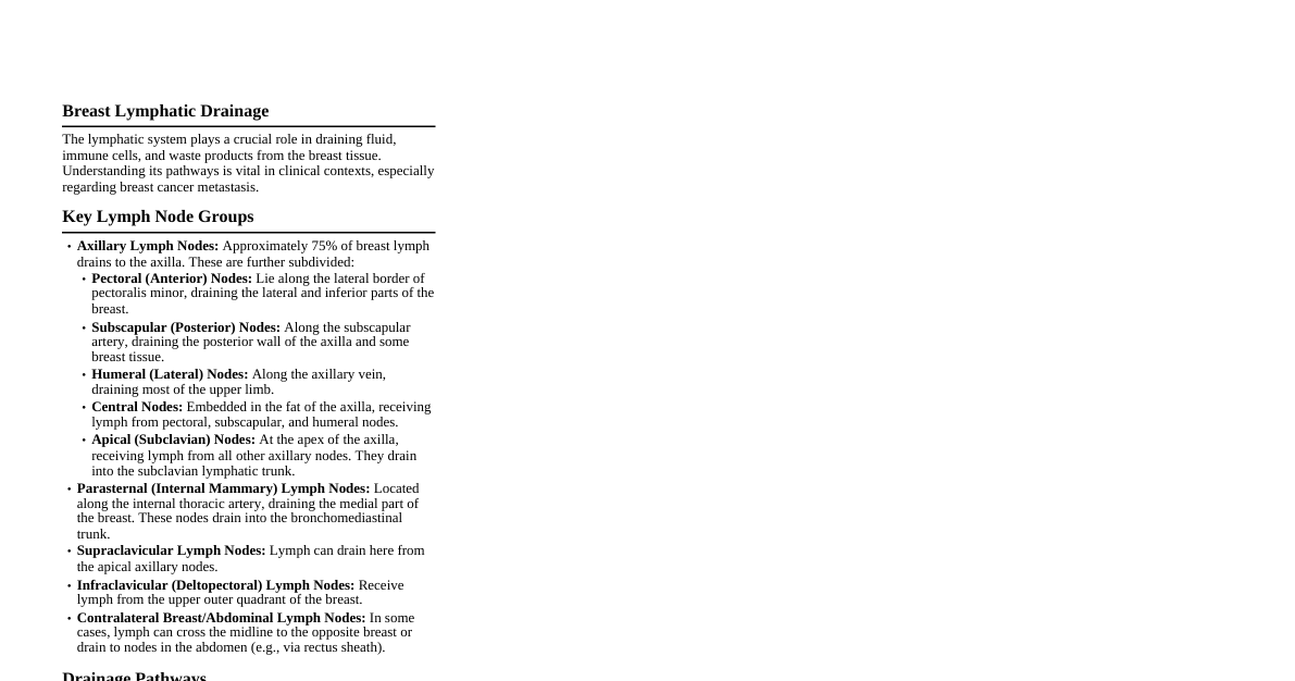 Breast Lymphatic Drainage