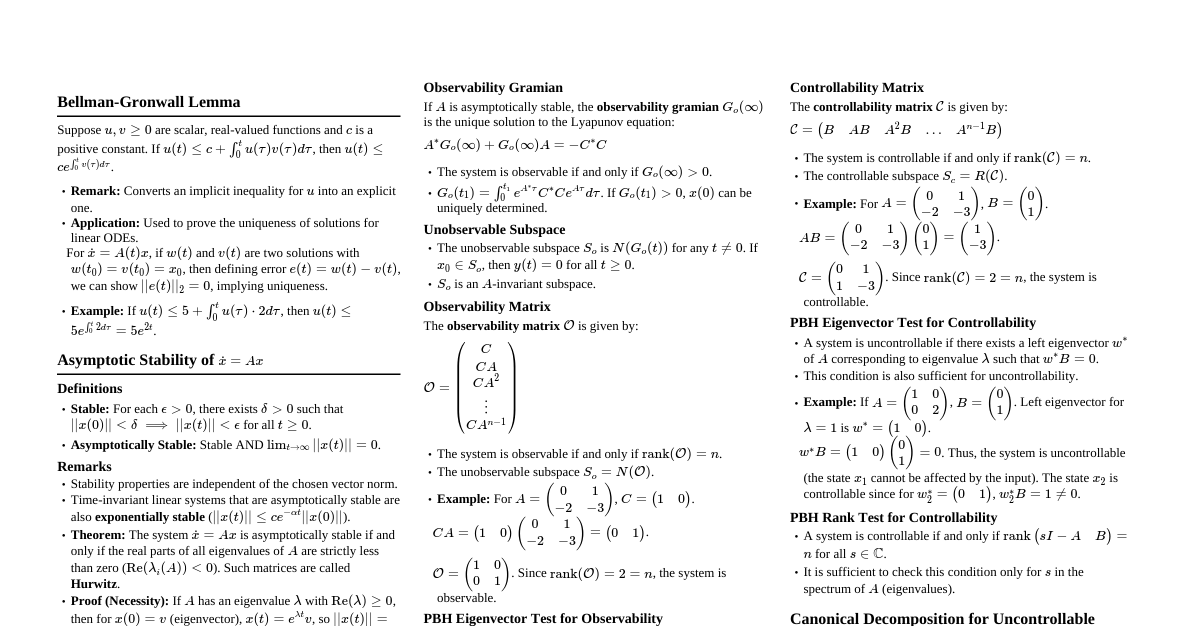 Linear Dynamic Systems Essentials