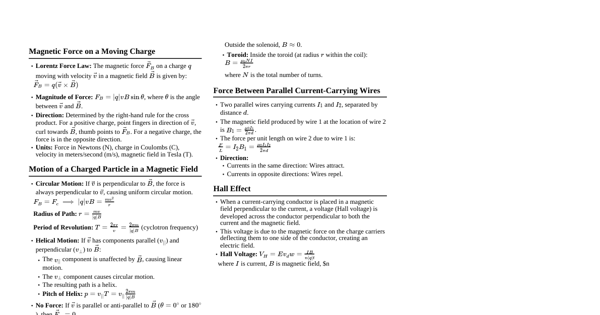 Moving Charges and Magnetism
