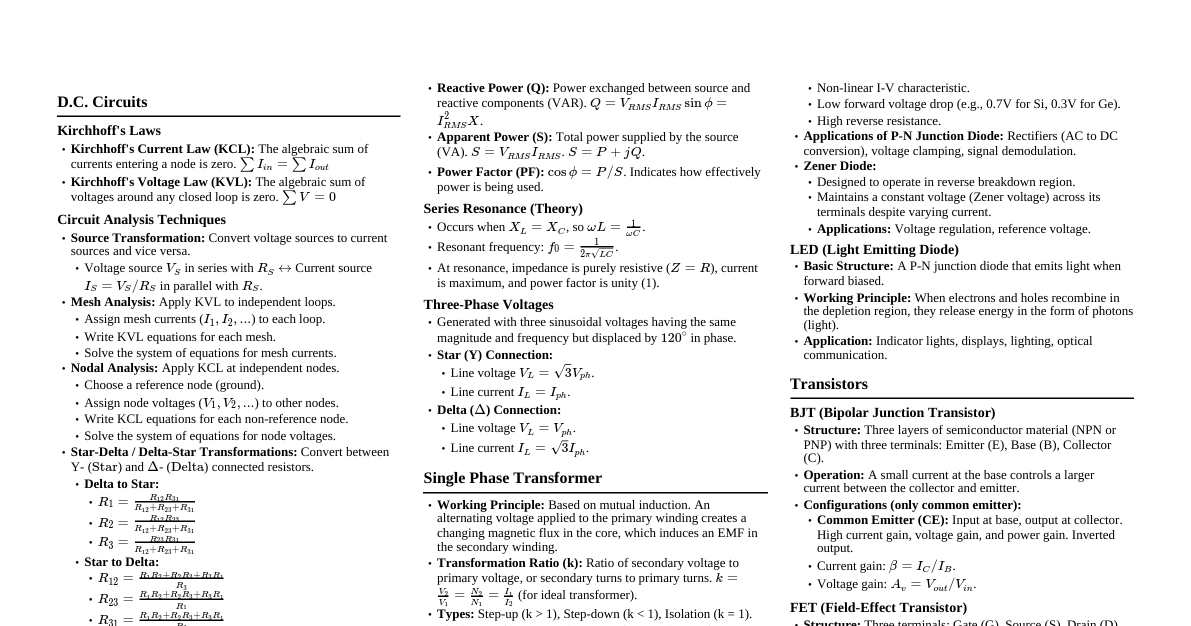 Electrical Engineering Essentials