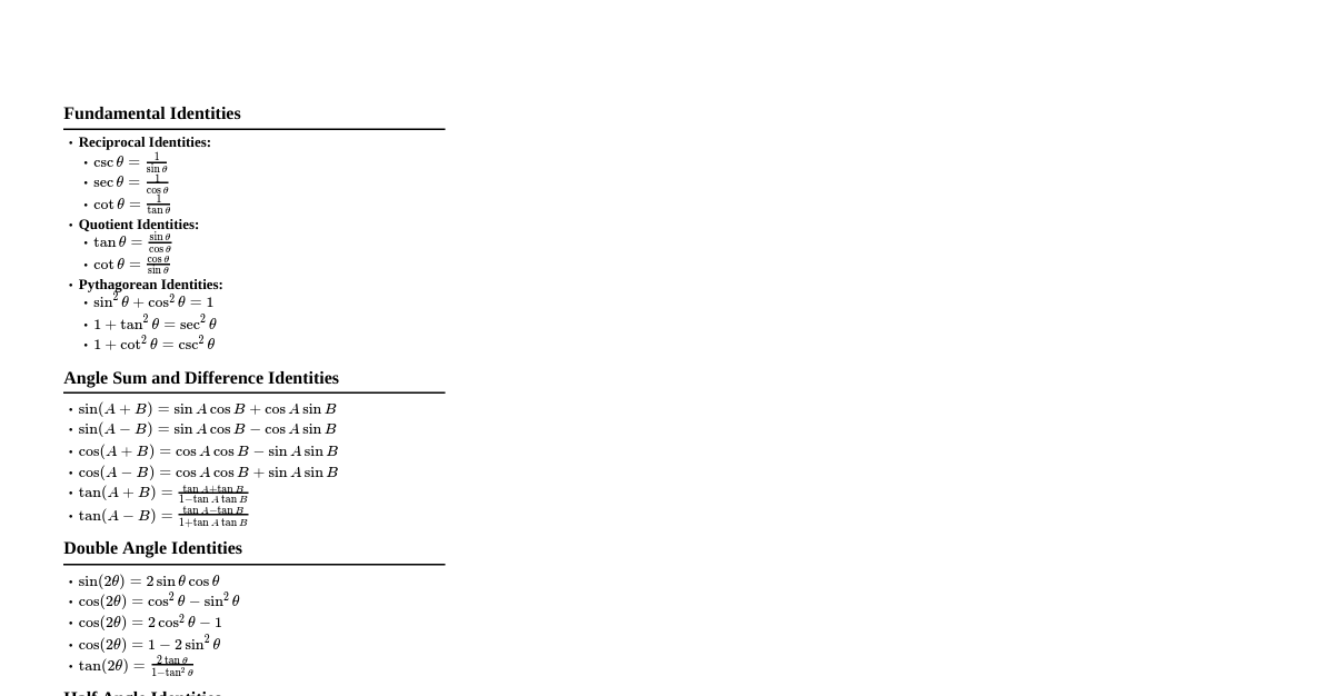 Trigonometric Identities