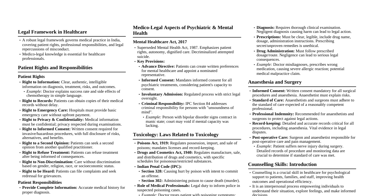 Healthcare Laws, Ethics & Counselling Sk