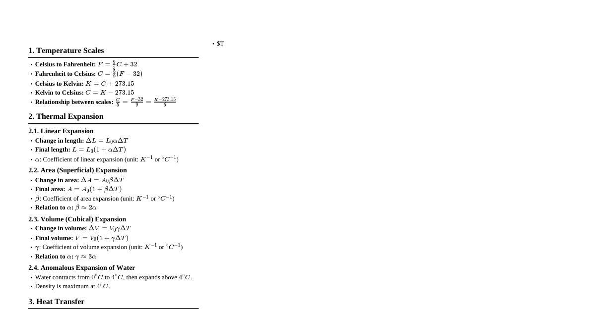 Thermal Properties of Matter