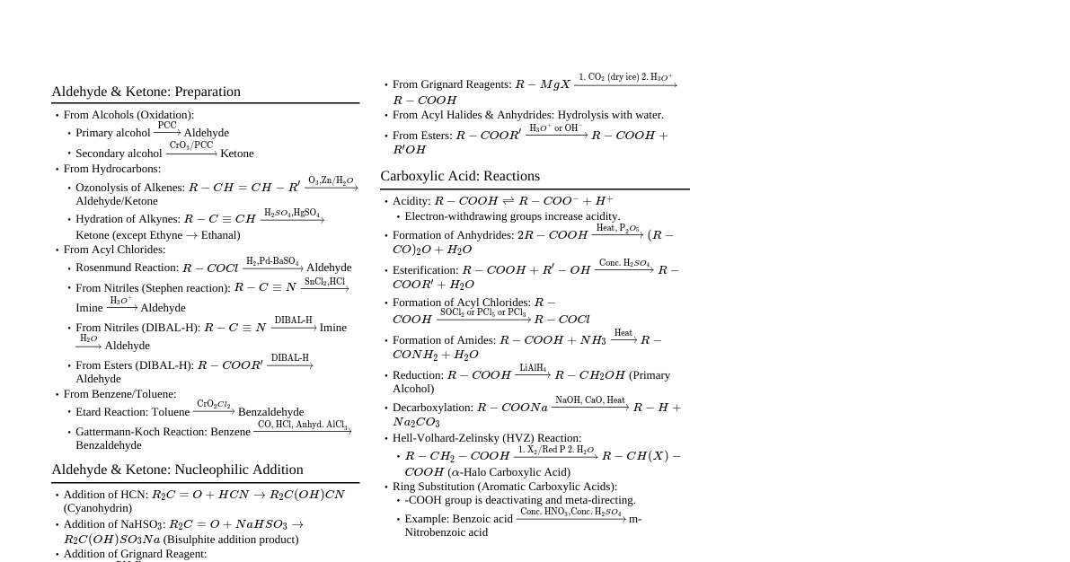 Aldehyde, Ketone, Carboxylic A