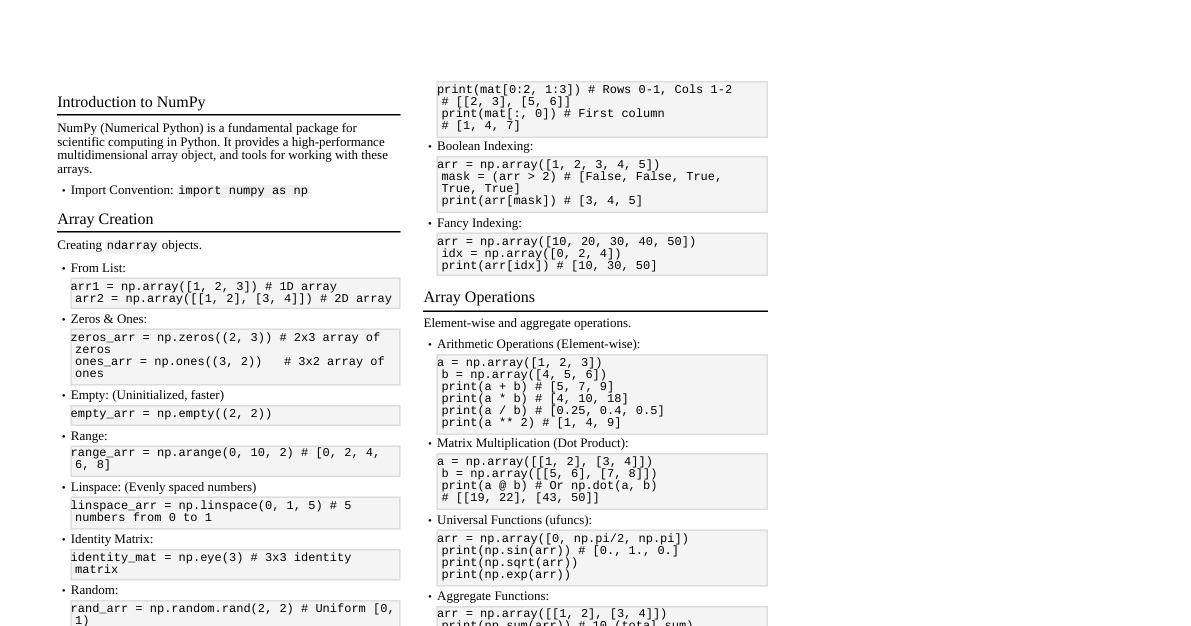 NumPy Fundamentals