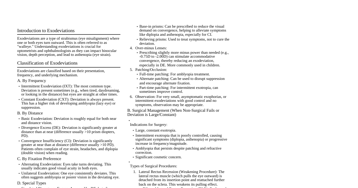 Exodeviations Cheatsheet