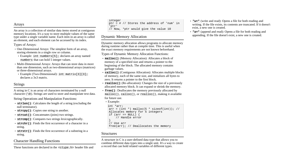 C Programming Theory