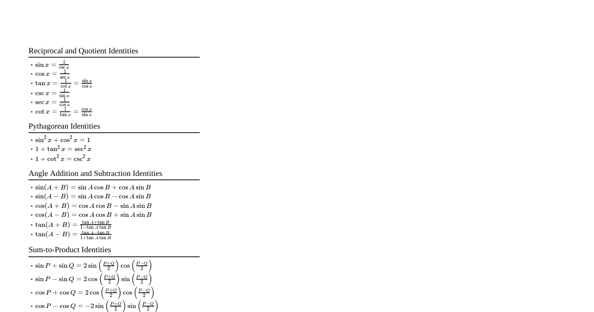 Trigonometric Identities