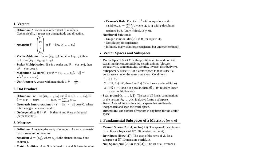 Linear Algebra Essentials