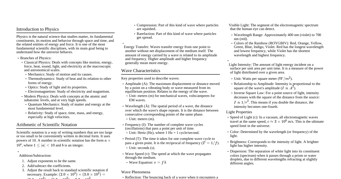 Physics Fundamentals