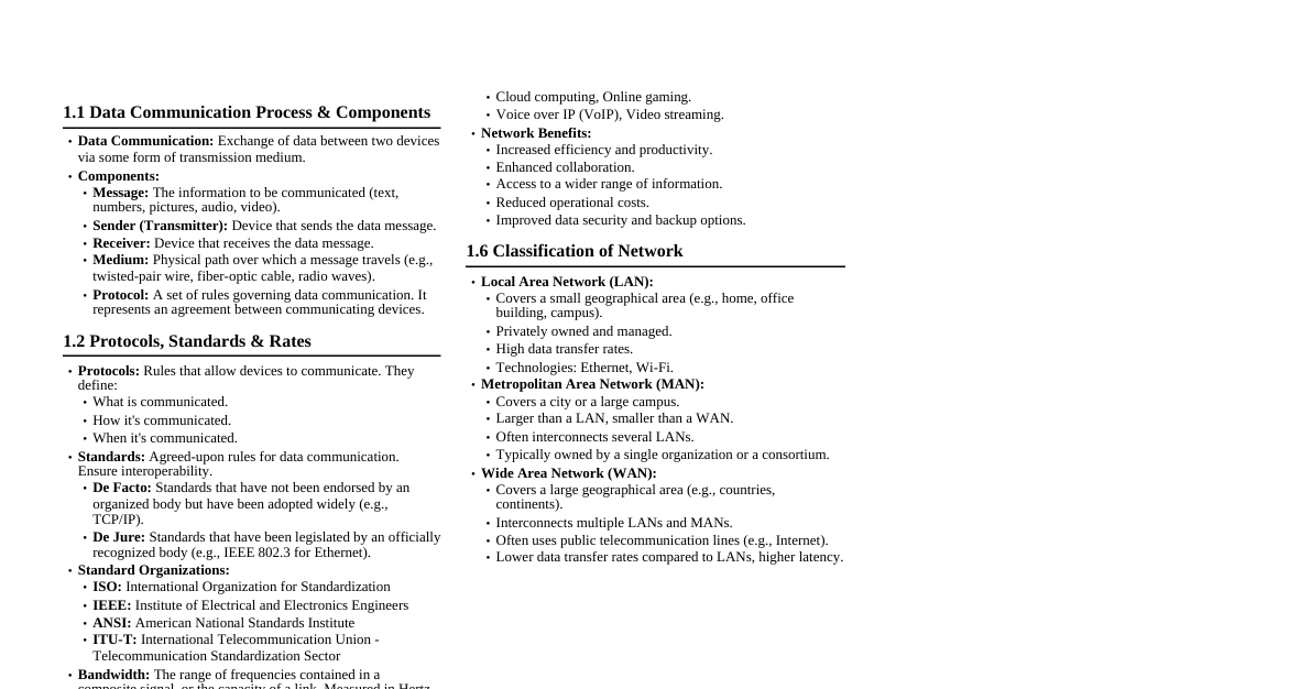 Data Comm & Network Fundamentals