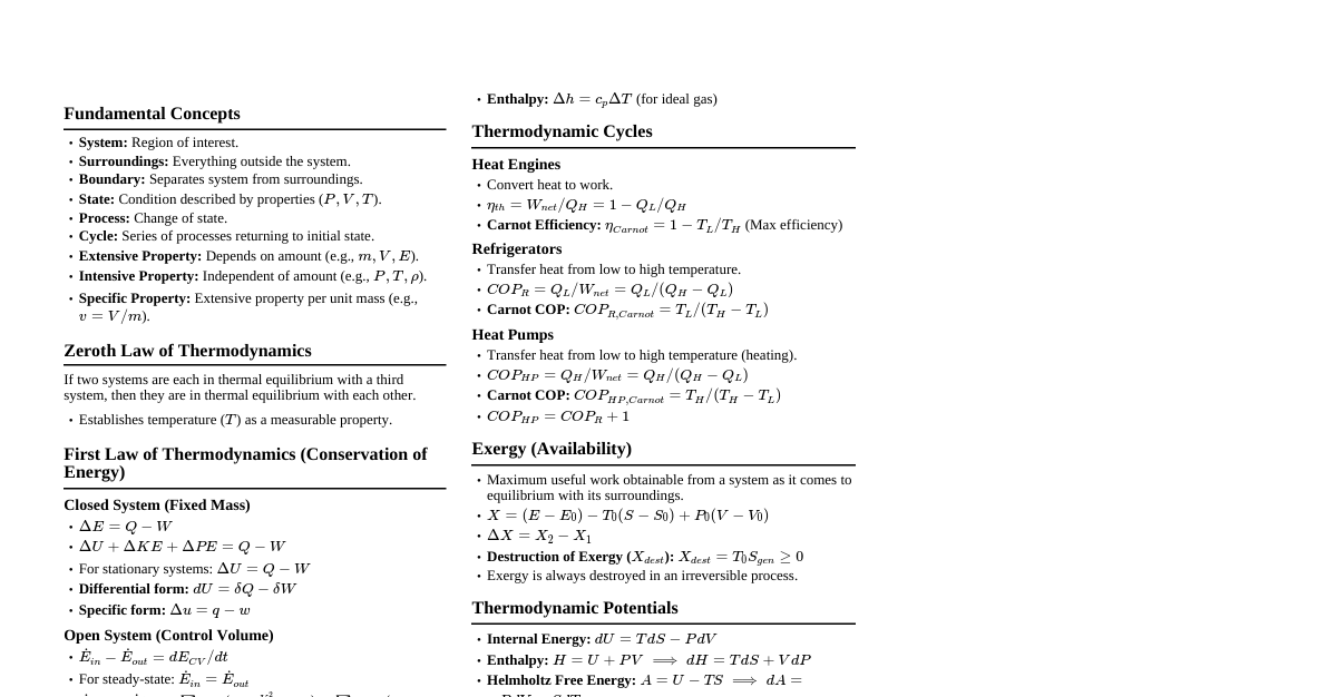 Thermodynamics Essentials