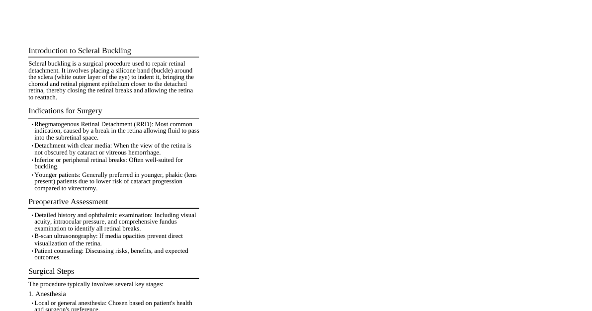 Scleral Buckling Surgery