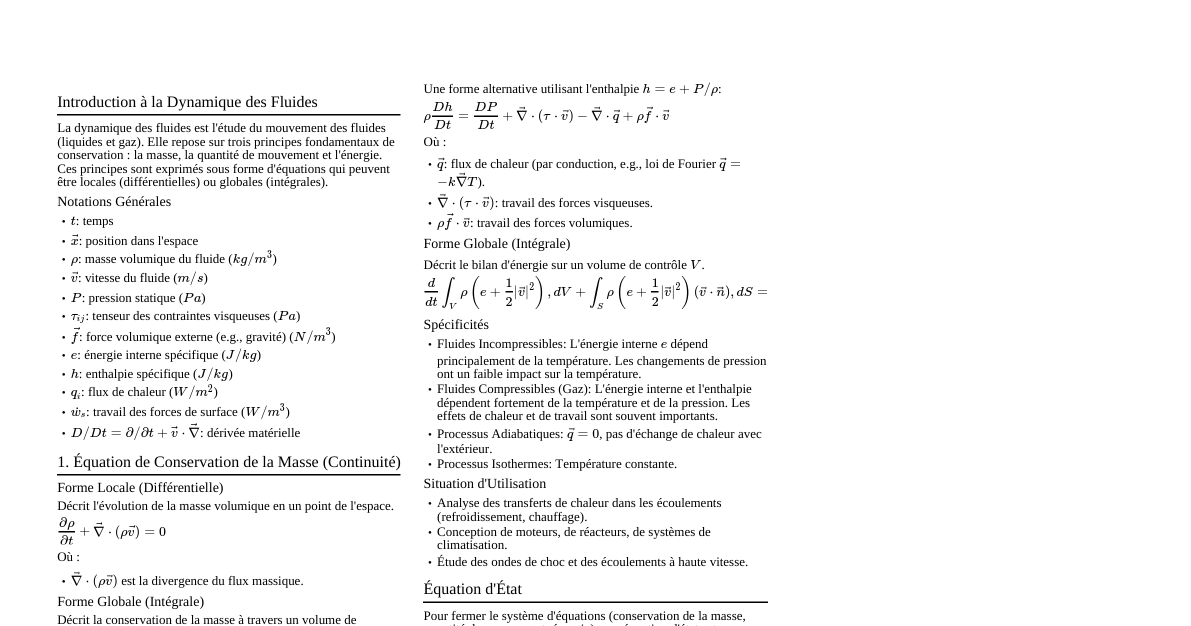 Dynamique des Fluides