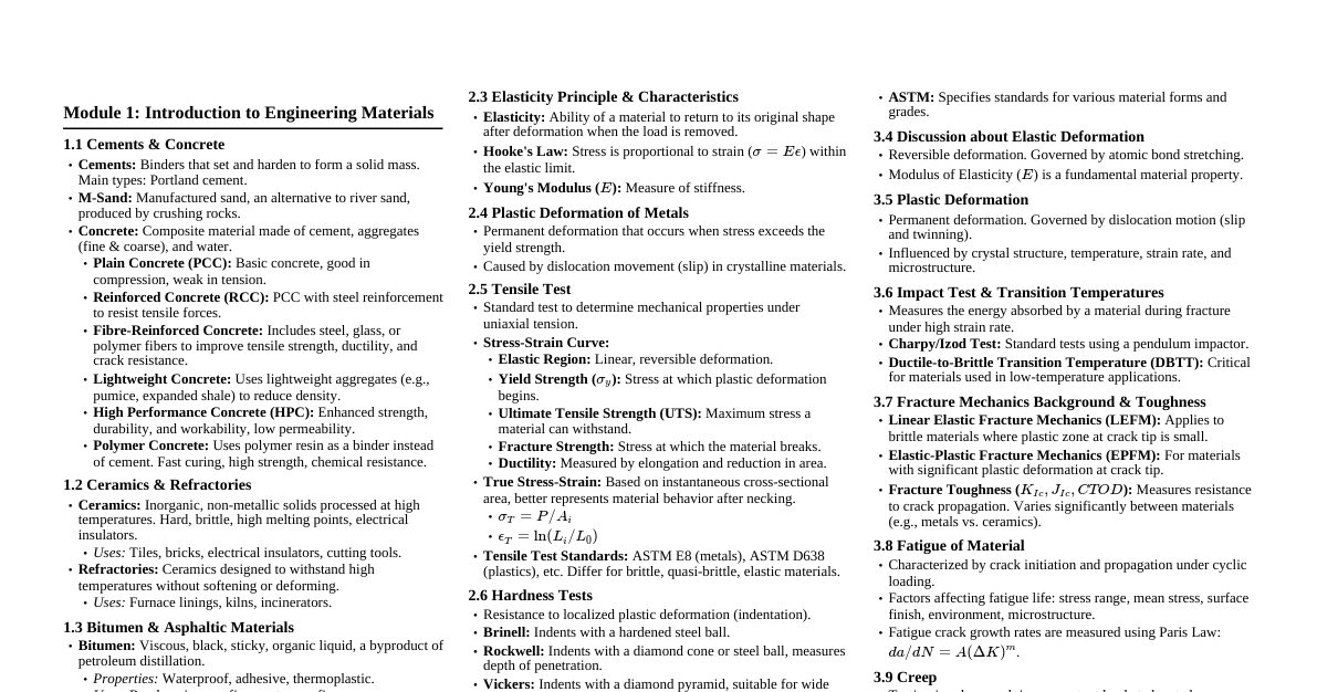 Engineering Materials & Testing