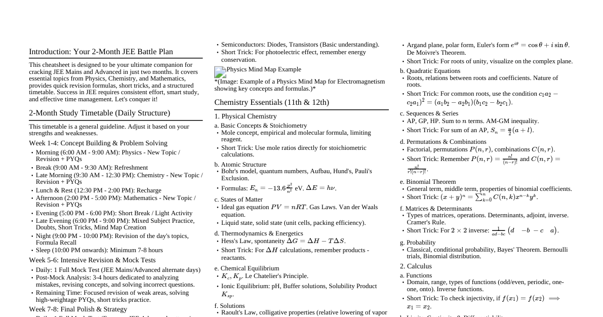 JEE Mains & Advanced 2-Month P