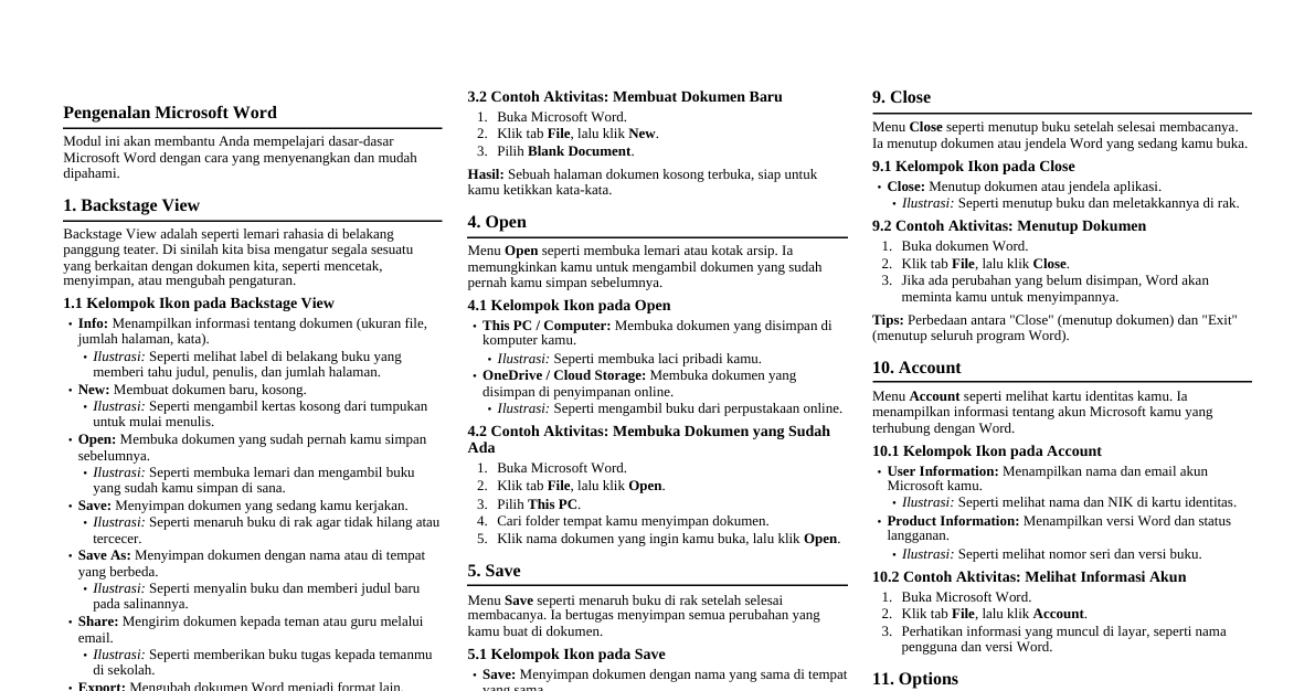 Dasar Microsoft Word