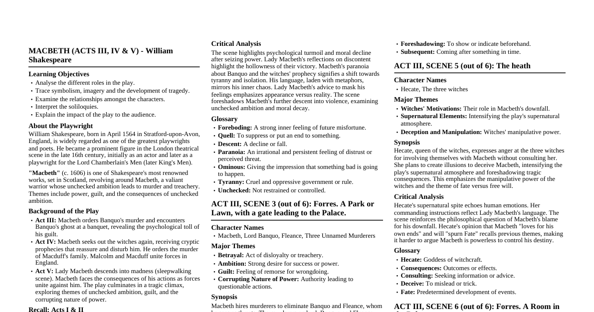 English Literature Cheatsheet