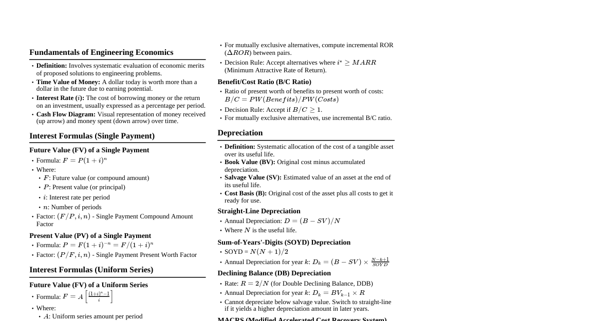 Engineering Economics Essentials
