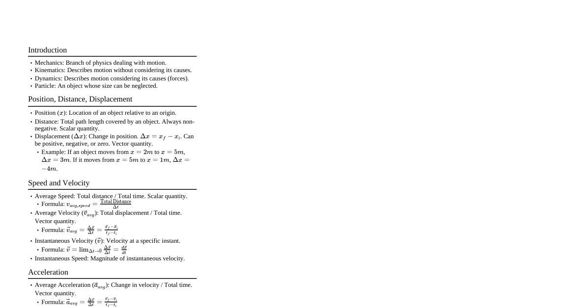 Motion in a Straight Line