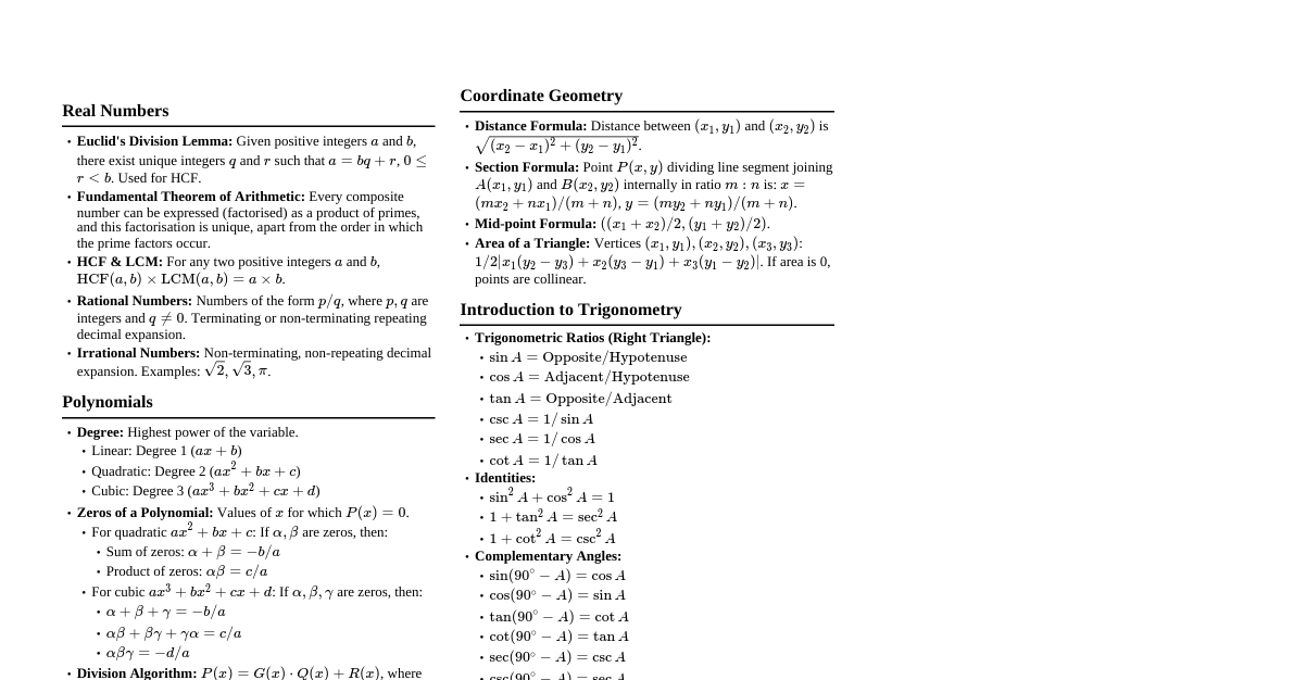Class 10 CBSE Math (Standard)