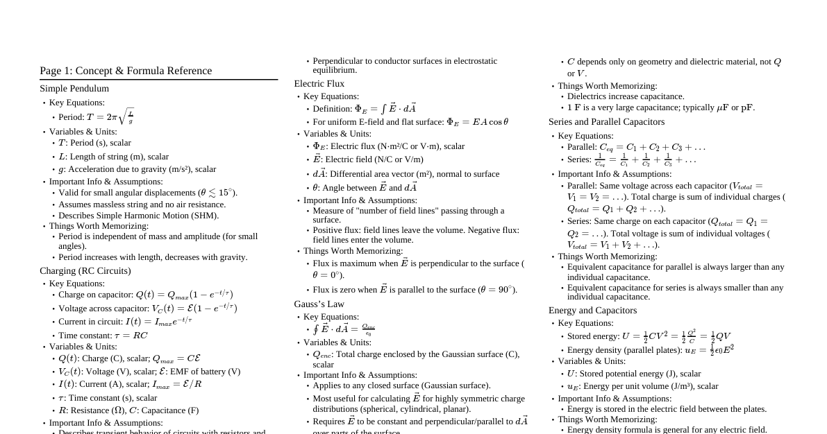 Physics Electromagnetism & Cir