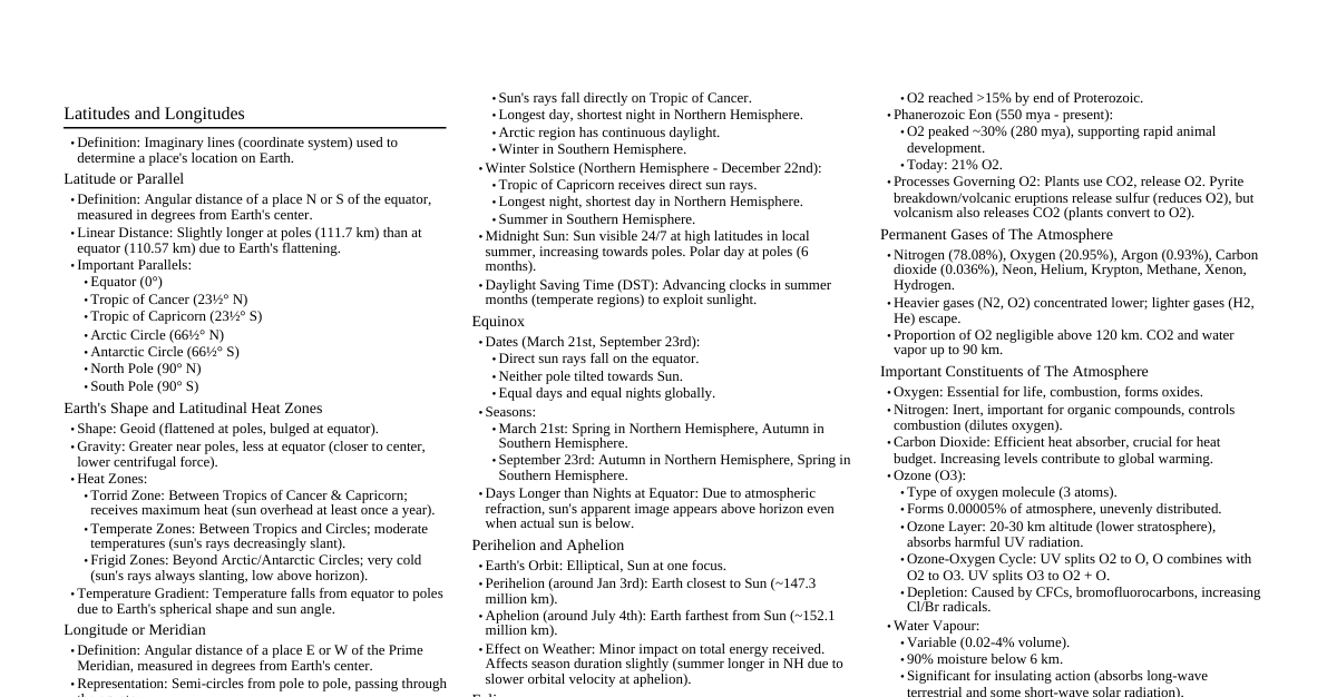 Climatology & Climatic Regions