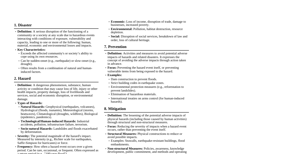 Disaster Management Concepts
