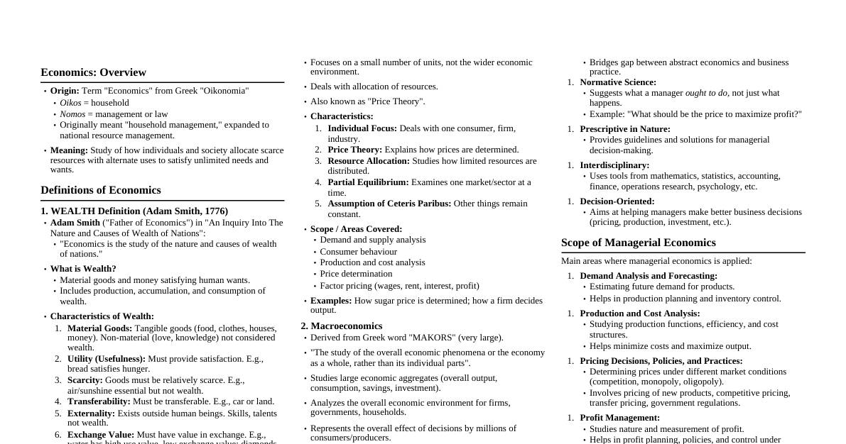 Economics & Managerial Economics