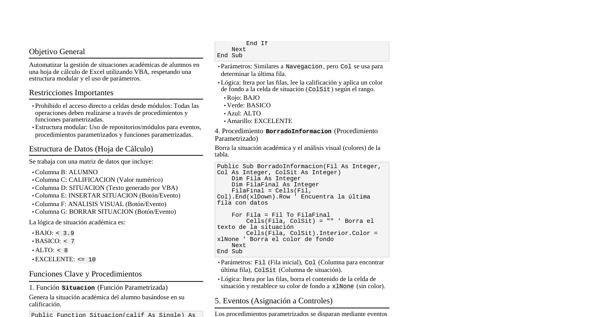VBA para Gestión Académica