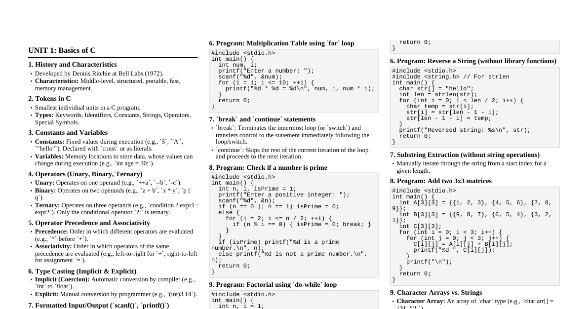 C Programming Essentials