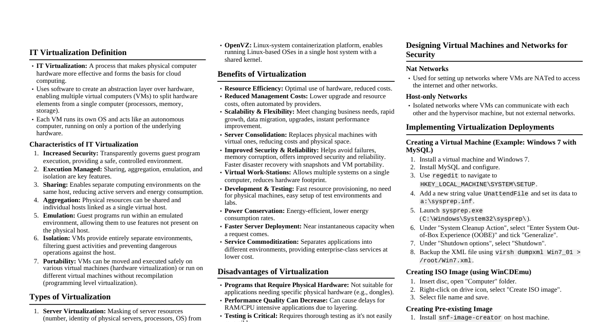 IT Virtualization Essentials