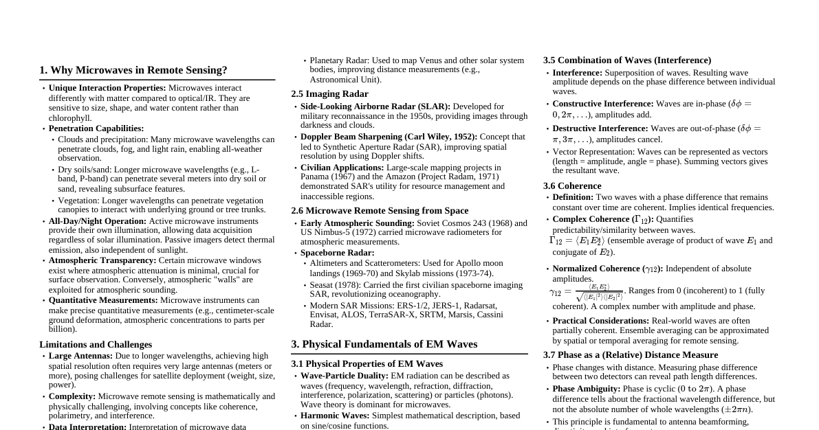 Microwave Remote Sensing (MRS) Essential