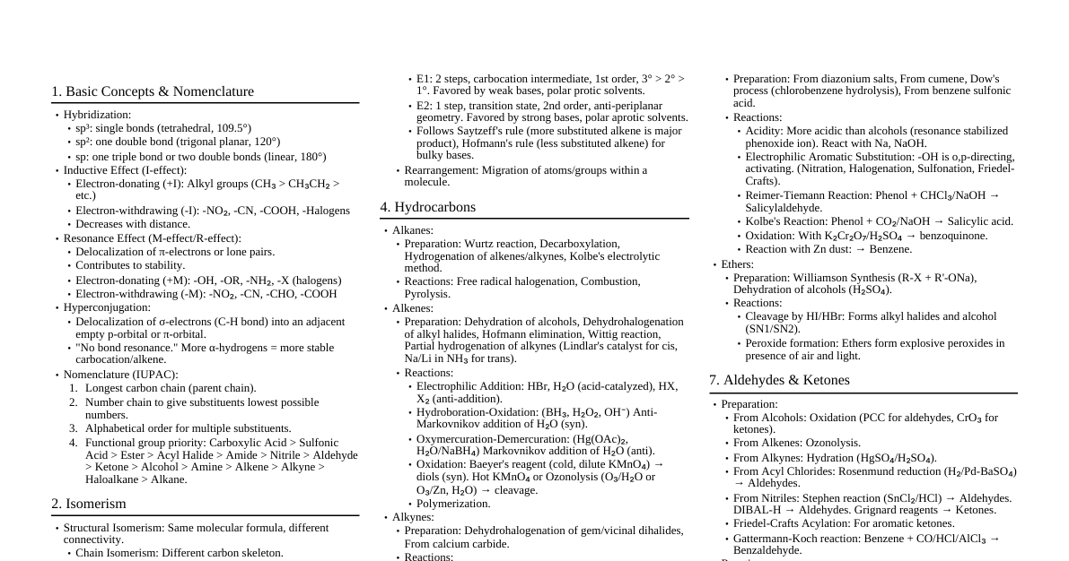 Organic Chemistry for JEE