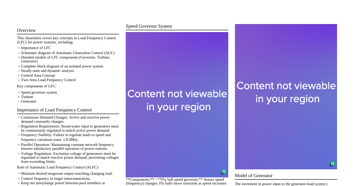 Load Frequency Control