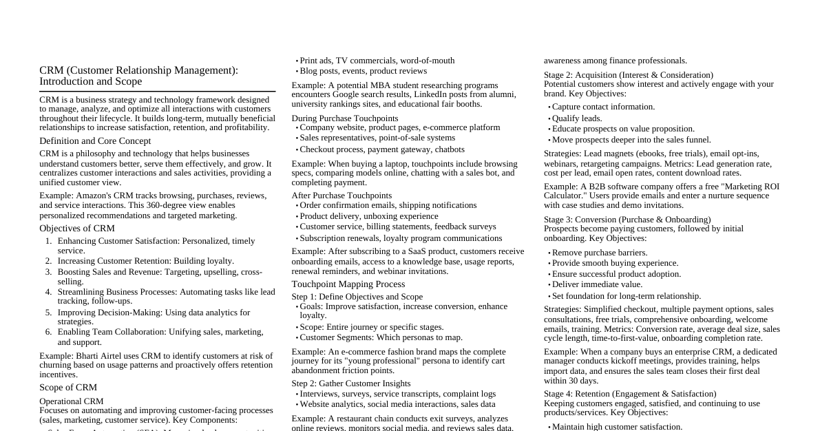 MBA Exam: CRM & Customer Focus