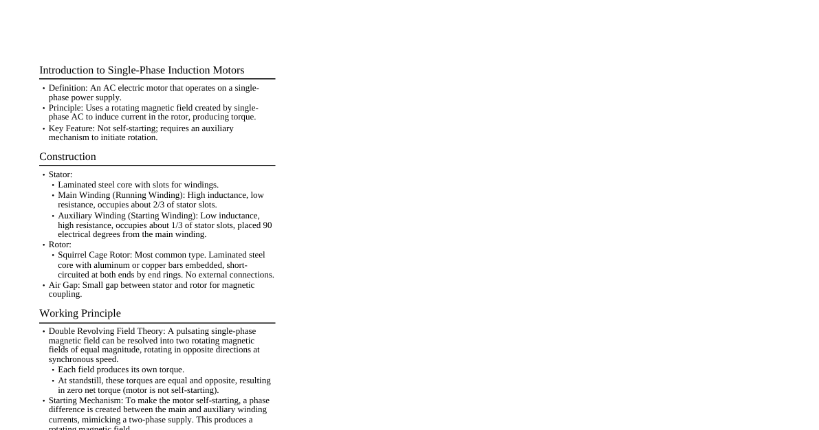 Single-Phase Induction Motor