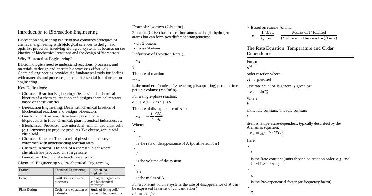 Bioreaction Engineering
