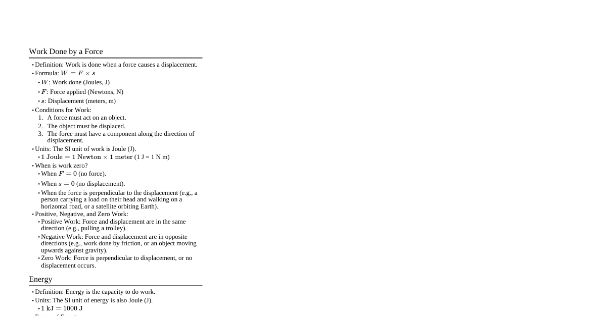 Work and Energy (NCERT Std 9)