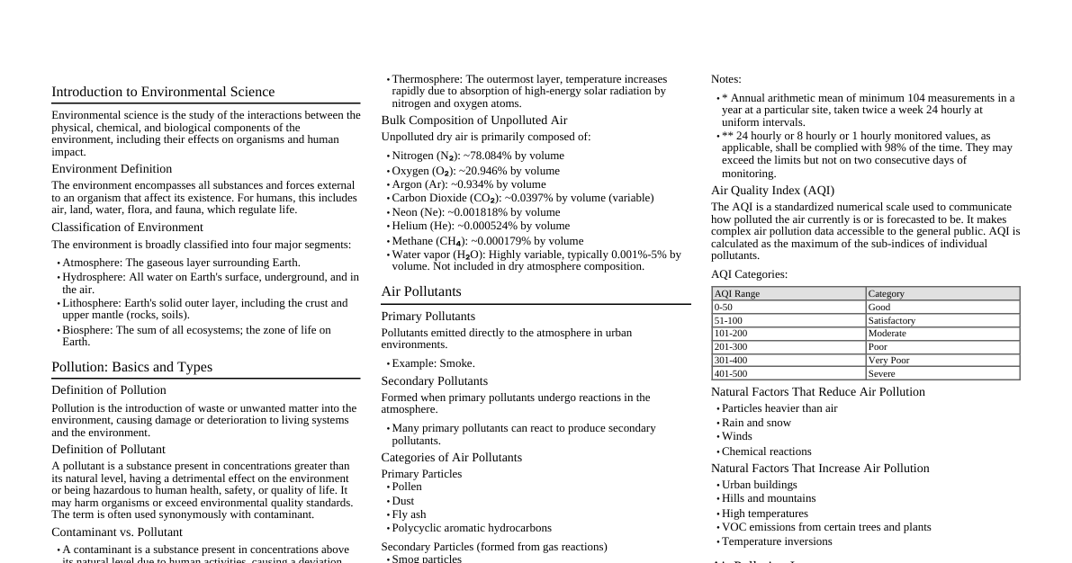 Environmental Science I